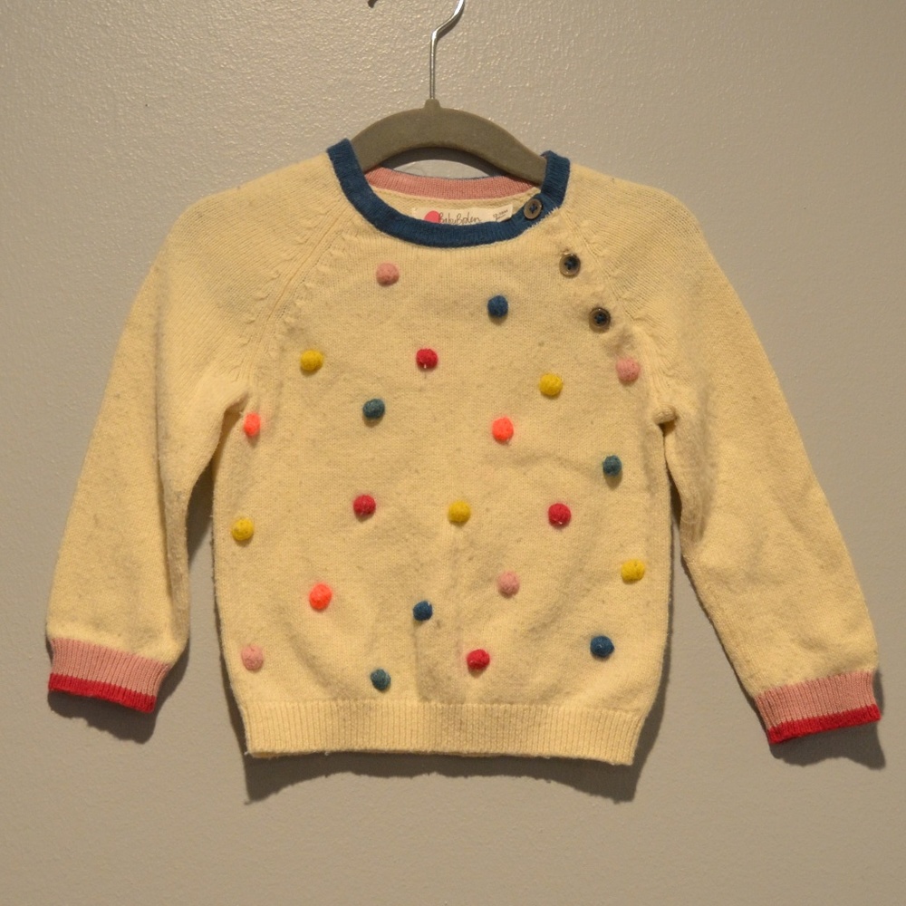 Baby Boden Pom Pom Sweater 12-18M